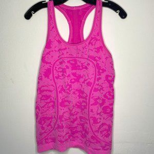 Lululemon Swiftly Tech Racerback Womens Sz 8 Pink Heathered Bon Bon Tie Dye Camo